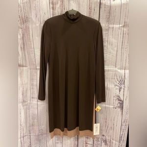 Vintage NWT CHETTA B brown and tan tunic dress